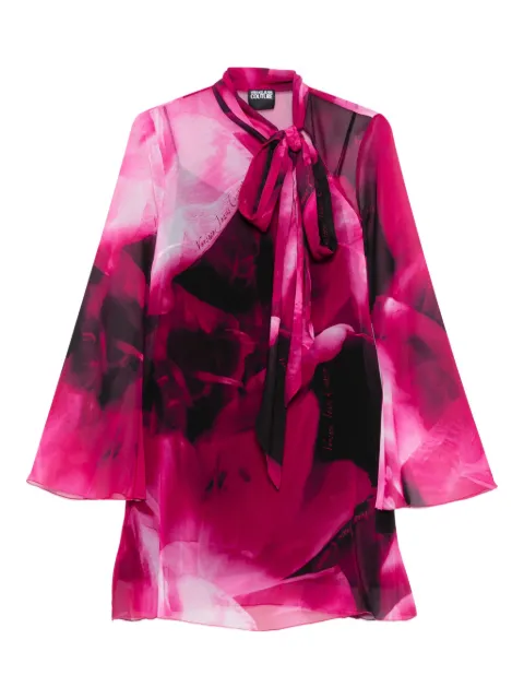 Versace Jeans Couture tie-neck printed blouse Pink 79HAO901NS668