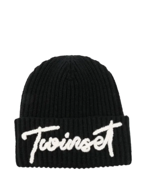TWINSET logo-lettering beanie Black 252TO5180