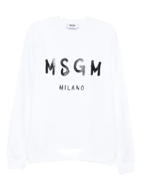 MSGM logo-print crew-neck sweatshirt White 2000MM51330000101