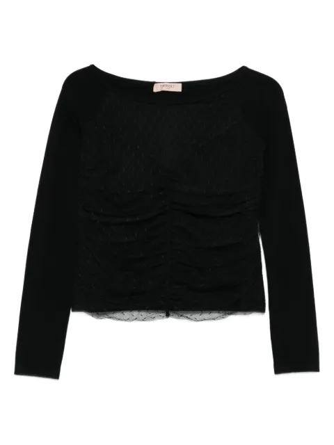 TWINSET ruched dotted blouse Black 252TT3260
