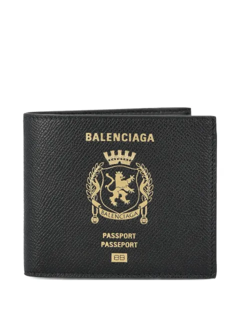Balenciaga passport-square graphic wallet Black 8463312AB4Y