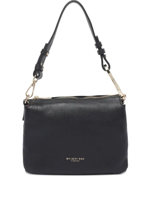 MY BEST BAG logo-stamp leather tote bag Black 1020NERO