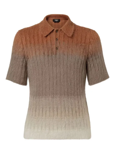 FENDI ombré-effect polo shirt Brown FZC162AOZU