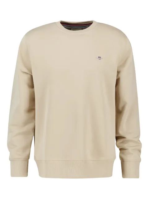 Gant logo-embroidered crew neck sweatshirt Neutrals 2006065