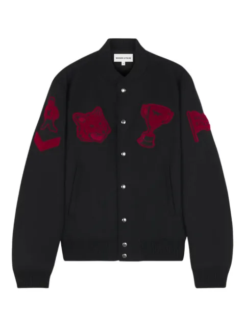Maison Kitsuné appliqué button jacket Black LM02234WM0023