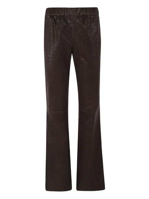 Enes croc-embossed flare trousers Brown RELAXFLARECROCOGLACE