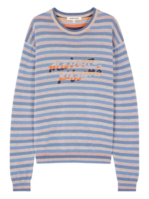 Maison Kitsuné striped crew-neck sweater Blue MM00812KT1099S478
