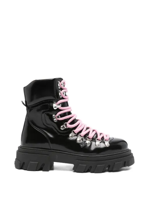 GANNI chunky-sole combat boots Black B1010063