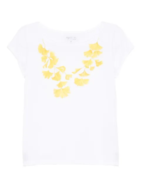 agnès b. floral-print T-shirt White E057SFG4