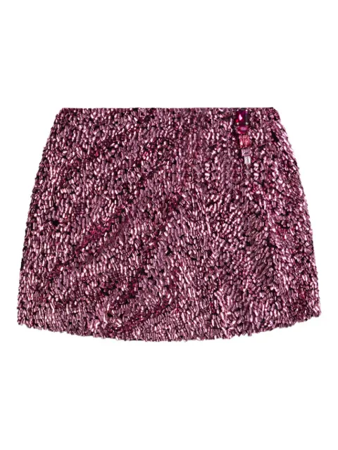 AREA crystal sequin mini skirt Pink FW25AWSK0074FA01