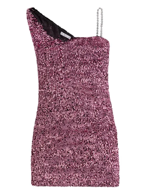 AREA crystal-strap sequin mini dress Pink FW25AWDR0194FA01