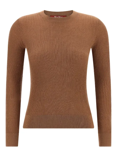 Max Mara Marabu sequin-embellished ribbed sweater Brown 2526366031600