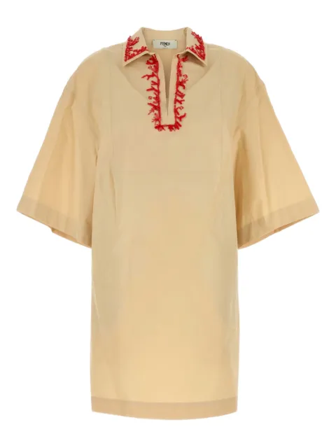 FENDI poplin mini dress Yellow FDD383AUJQ