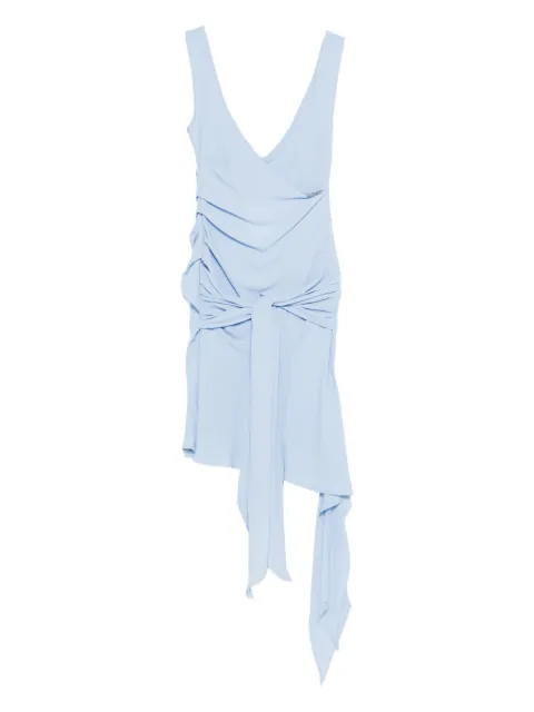 The Attico V-neck draped mini dress Blue 260WCA00459AAS001AA