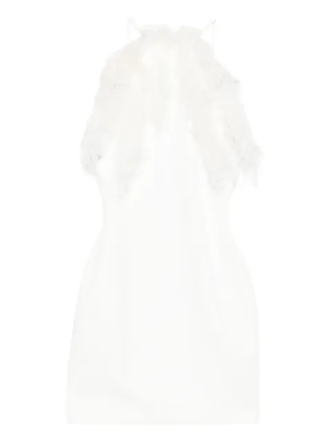 The Attico feather-trim mini dress White 260WCA00468PLL088FS