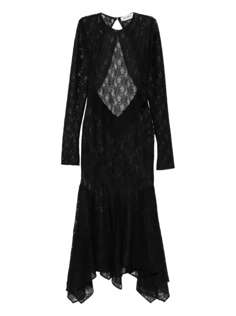 The Attico lace asymmetric-hem midi dress Black 260WCW00258PPE001AA