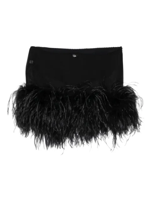 The Attico feather-trim mini skirt Black 260WCR00153PAA085MB