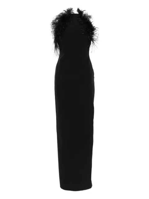 The Attico feather-trim maxi dress Black 260WCW00264PLL088FS