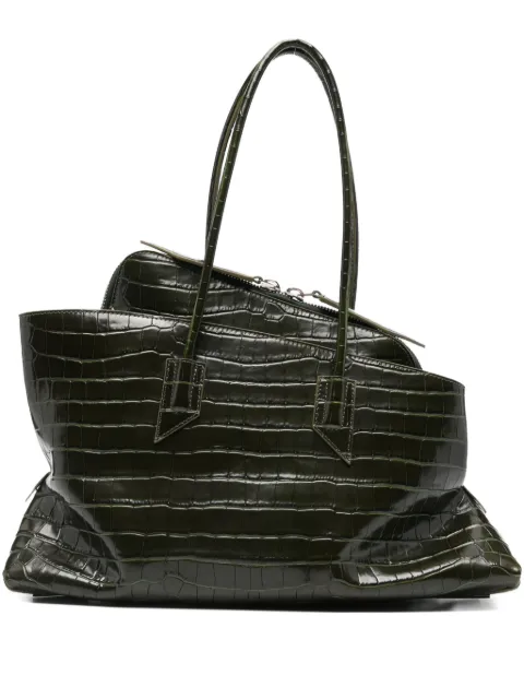 The Attico La Passeggiata croc embossed medium tote bag Green 260WAH00054LBT021PR