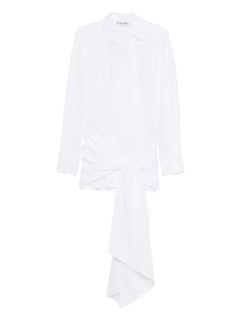 The Attico long-sleeve knot mini dress White 260WCA00464CCE002AA