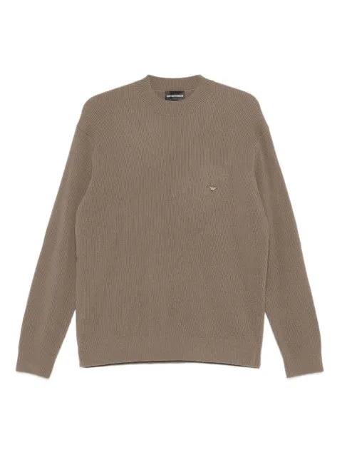 Emporio Armani ribbed sweater Brown EM002635AF18234
