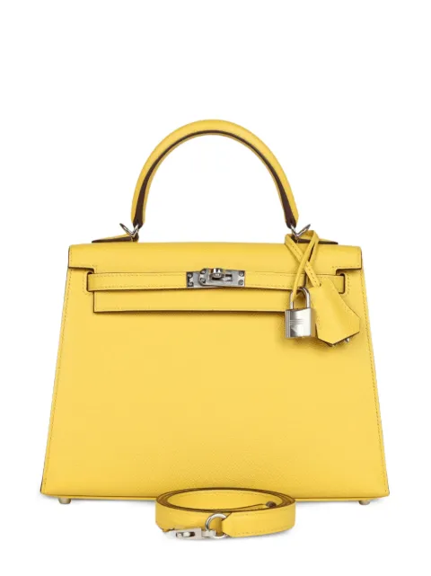 Hermès Pre-Owned 2024 Kelly 25 Sellier Epsom palladium-hardware tote bag Yellow KELLYSELLIER25