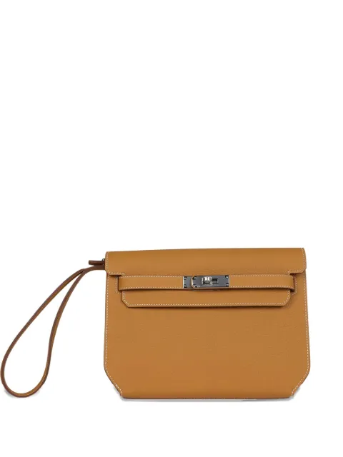 Hermès Pre-Owned Kelly Depeches 25 leather clutch bag Brown 32204082