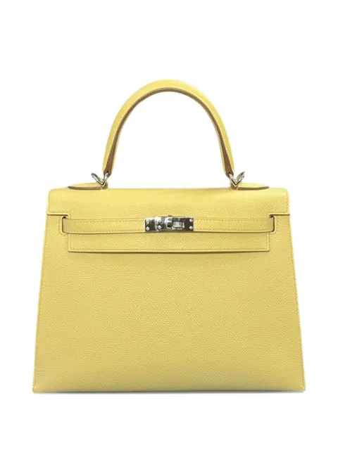 Hermès Pre-Owned 2022 Kelly Sellier 25 Epsom-leather palladium-hardware tote bag Yellow KELLYSELLIER25