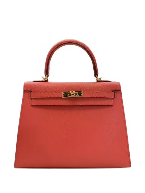 Hermès Pre-Owned 2022 Kelly Sellier 25 Veau Madame gold-hardware handbag Red KELLY25SELLIER