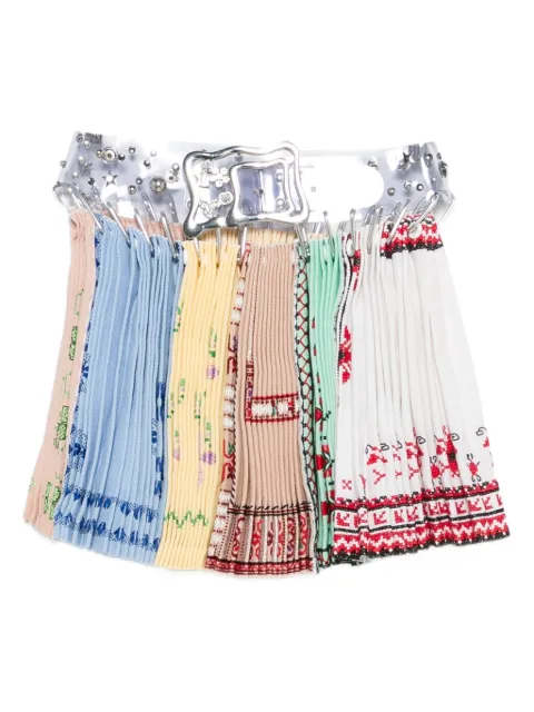 Chopova Lowena pleated carabiner skirt White 3324