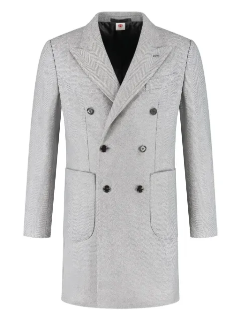 Luigi Borrelli herringbone coat Grey 269151
