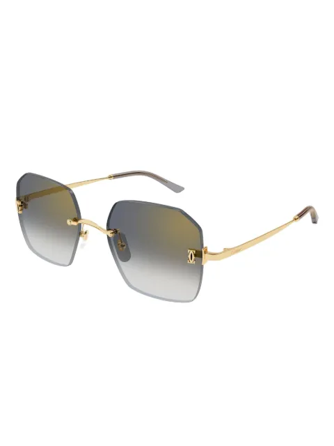 Cartier Eyewear geometric-frame rimless sunglasses Gold CT0591S001