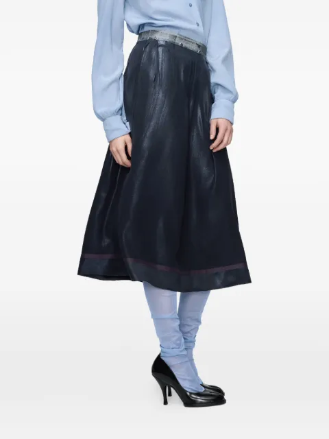 Maison Margiela foil-treated midi skirt Blue S51ME0051M35533