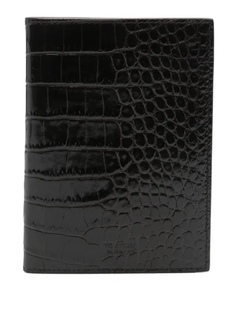 TOM FORD crocodile-effect leather wallet Brown Y0420LCL439S