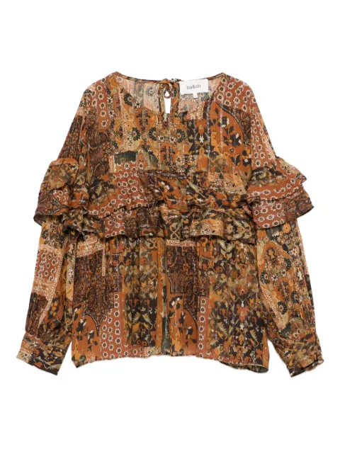 Ba&Sh floral-pattern ruffled-detail blouse Brown 1H25PIXI