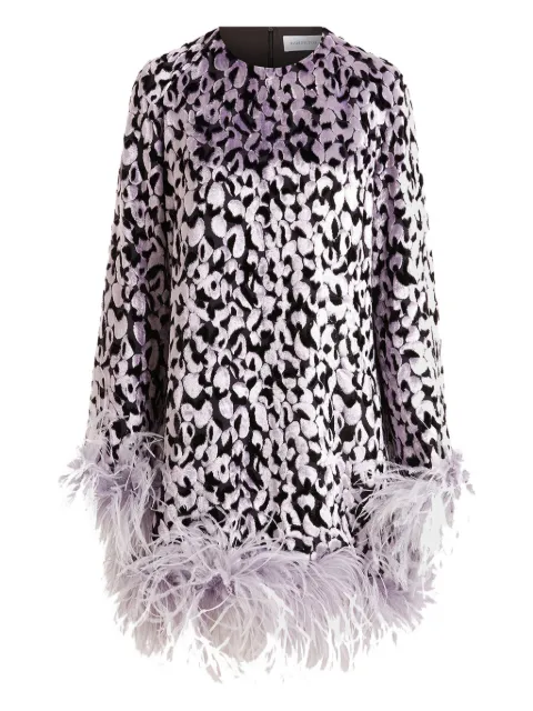 16Arlington Hodi feather devoré dress Purple DMN653SS2601