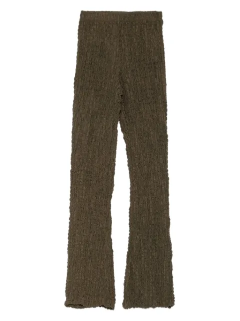Song For The Mute seersucker-texture trousers Green 252WPT043POPJGRN