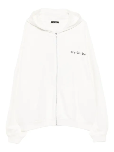 Willy Chavarria zip-up hoodie White WCJSY0145000