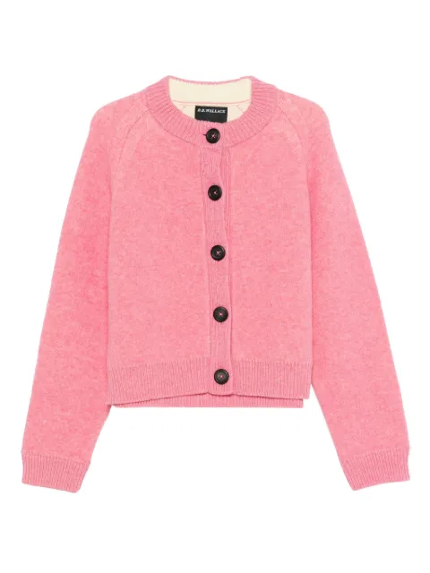 B.B. Walace Sherman ribbed-trim raglan-sleeve cardigan Pink K04