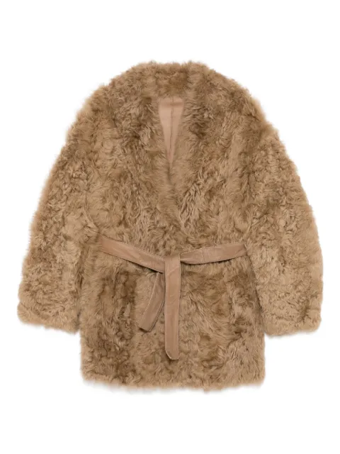 Numerootto belted faux fur jacket Brown AURORA