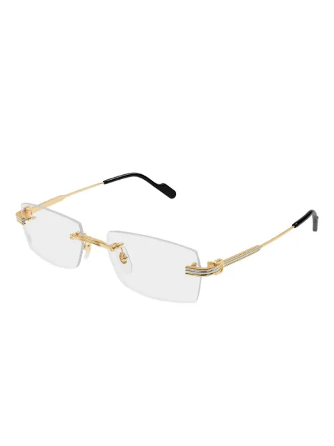 Cartier Eyewear rectangle-frame rimless glasses Gold CT0578O003