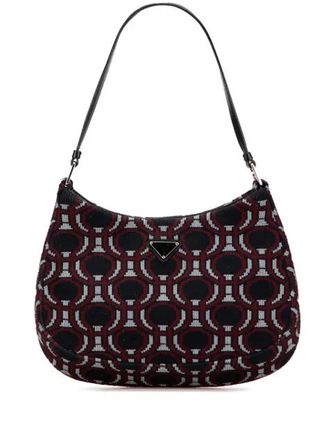 Prada Pre-Owned 2000-2013 Jacquard Knit Cleo shoulder bag Black HLFMKD7IE1A5NHLH
