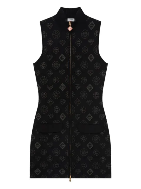 Casablanca monogram-patterned dress Black WAW25KW1121