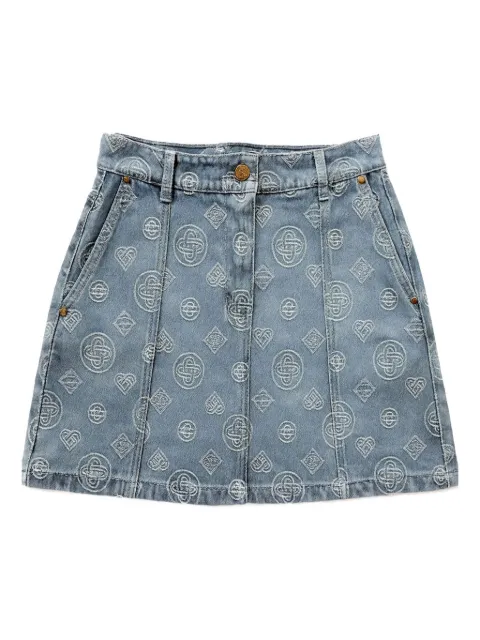 Casablanca monogram-patterned skirt Blue WAW25SK179