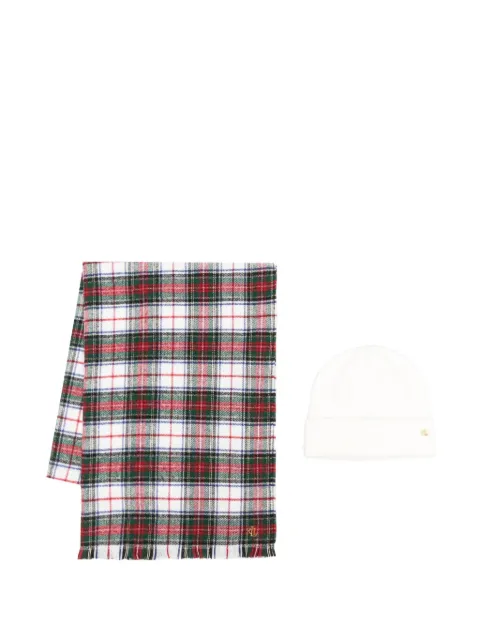 Lauren Ralph Lauren tartan scarf and hat set White 454P04493