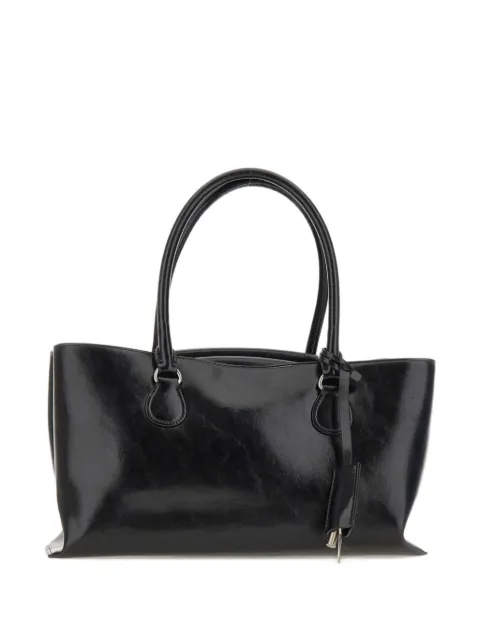 Osoi double-handle leather tote bag Black 25FB01020001BLACK