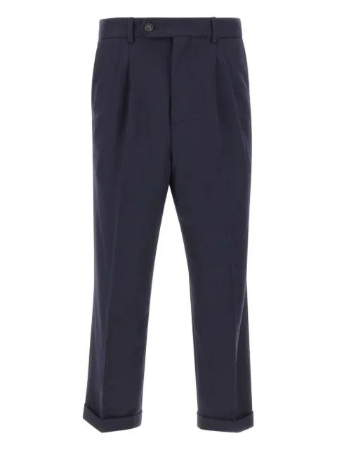 Drôle De Monsieur pleated cuffed pants Blue BP192WV008NY