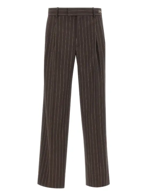 Drôle De Monsieur pinstriped pleated pants Brown BP165WO040DBN