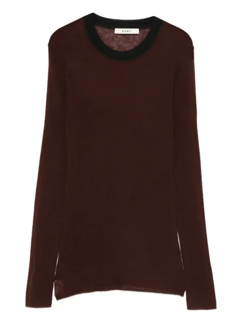 6397 stripe-detail jumper Brown NSW694
