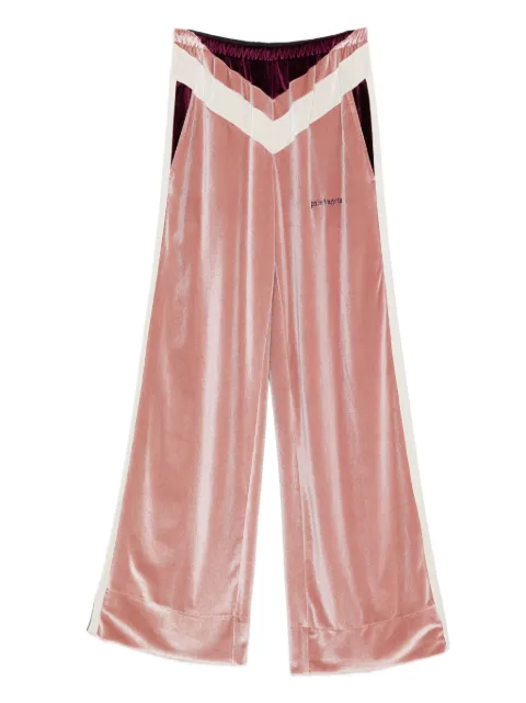 Palm Angels stripe-detail chenille track pants Pink PWCJ038F25FAB0013C28